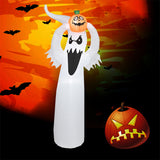 Halloween white ghost holding pumpkin decoration