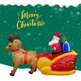 Santa Claus driving a sleigh pulled by elk
