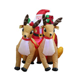 Santa Claus driving a sleigh pulled by elk