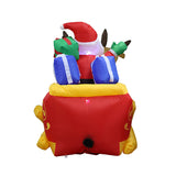 Santa Claus driving a sleigh pulled by elk