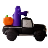 The elf drive the witch in a truck