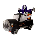 The elf drive the witch in a truck